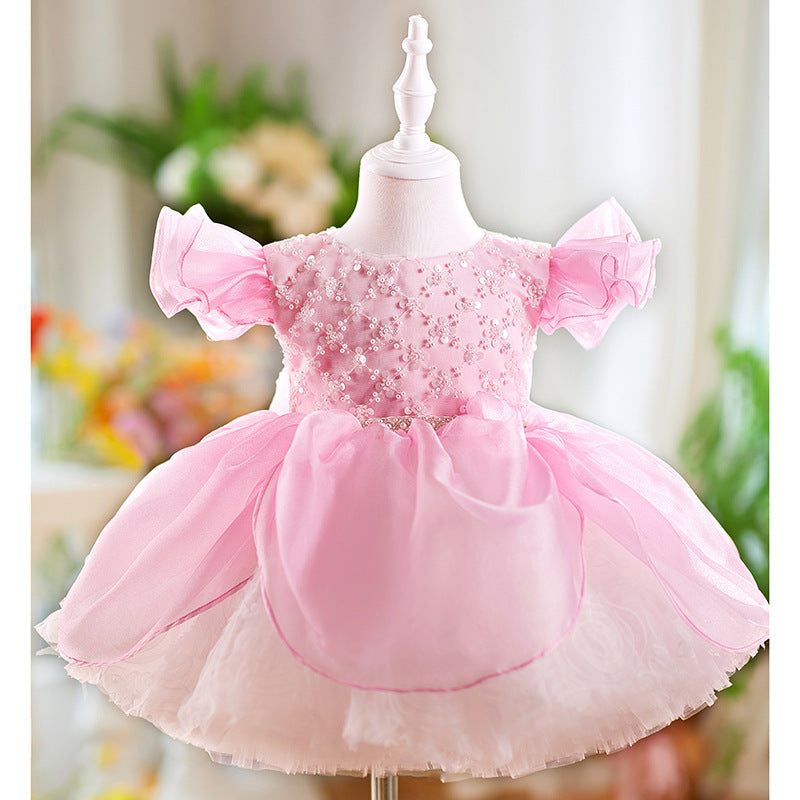 Children Flounced Sleeve Pettiskirt Birthday Dress