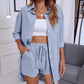 New Fashion Single-breasted Shirt Solid Color Casual Loose Outfit Women