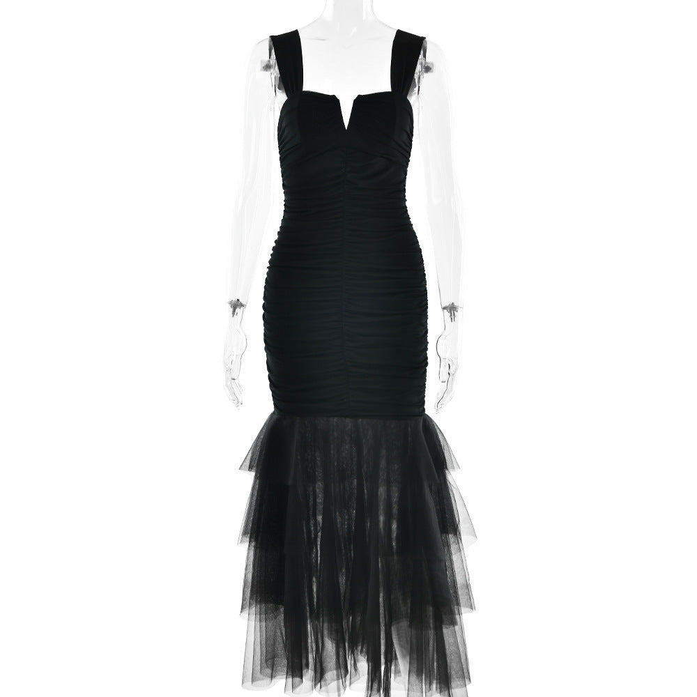 Patchwork Suspender Dress