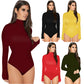 Combinaison slim à manches longues et col haut pour femme, 12 couleurs, la plus vendue, pour l'hiver 
