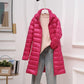 Down Jacket Women's Mid-length Hooded Lightweight Warm Detachable Hat