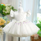 Girl All-match Casual Flounced Sleeve Beaded Pettiskirt