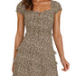 Printed Short Skirt Ethnic Style Pullover Temperament Commute Mid Waist Dress