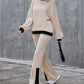 Autumn And Winter Casual Loose Homewear High-waist Elegant Slit Set