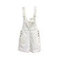 Denim Suspender Pants Women's Loose Straight-leg Edged Wide Leg Shorts