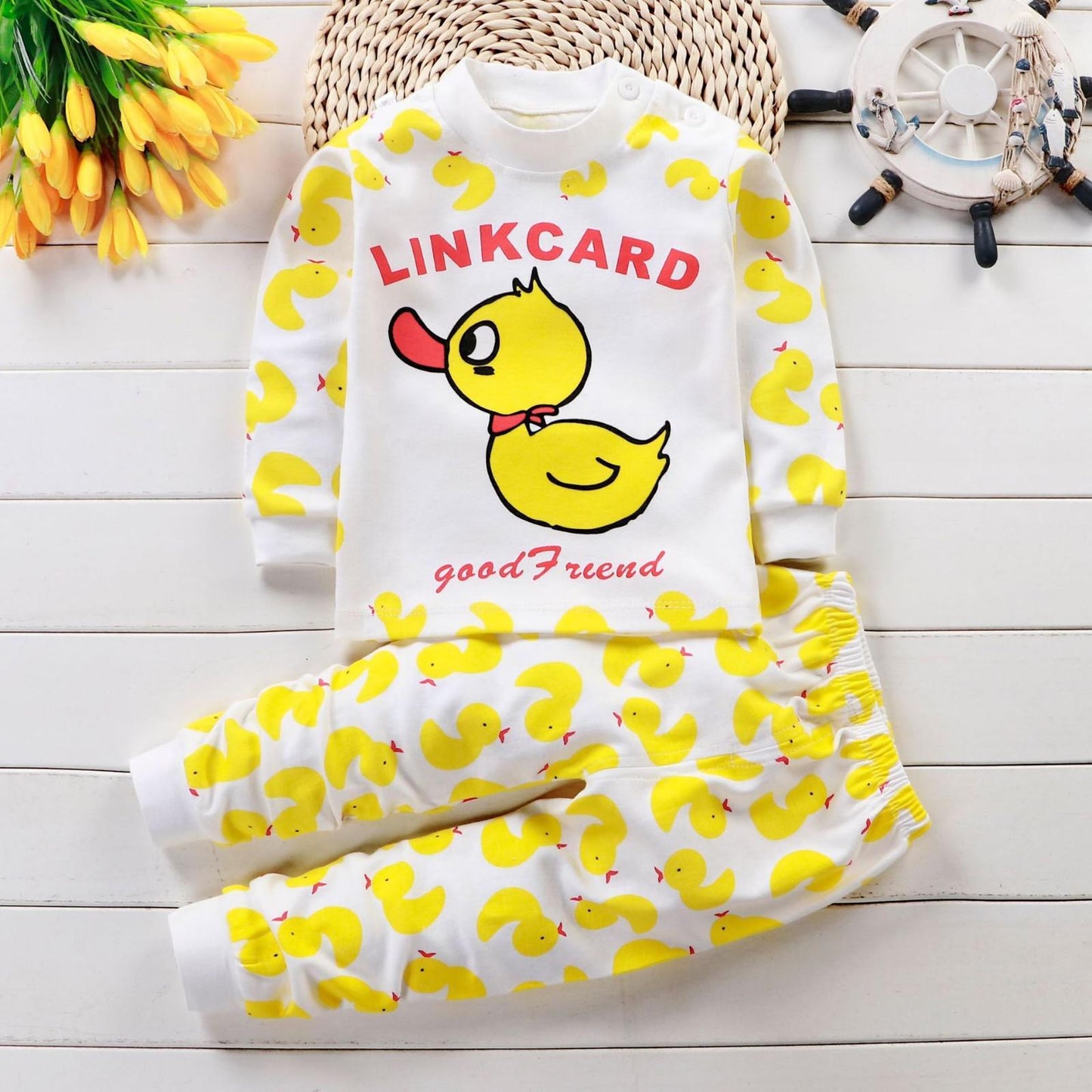 Ensemble pyjama bébé en coton d'automne
