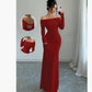 Women's Off-shoulder Fashion Slim Temperament Sheath Dress