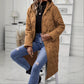 Veste épaisse à capuche zippée en coton pour femme