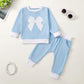 Ensemble pull gaufré imprimé pour fille
