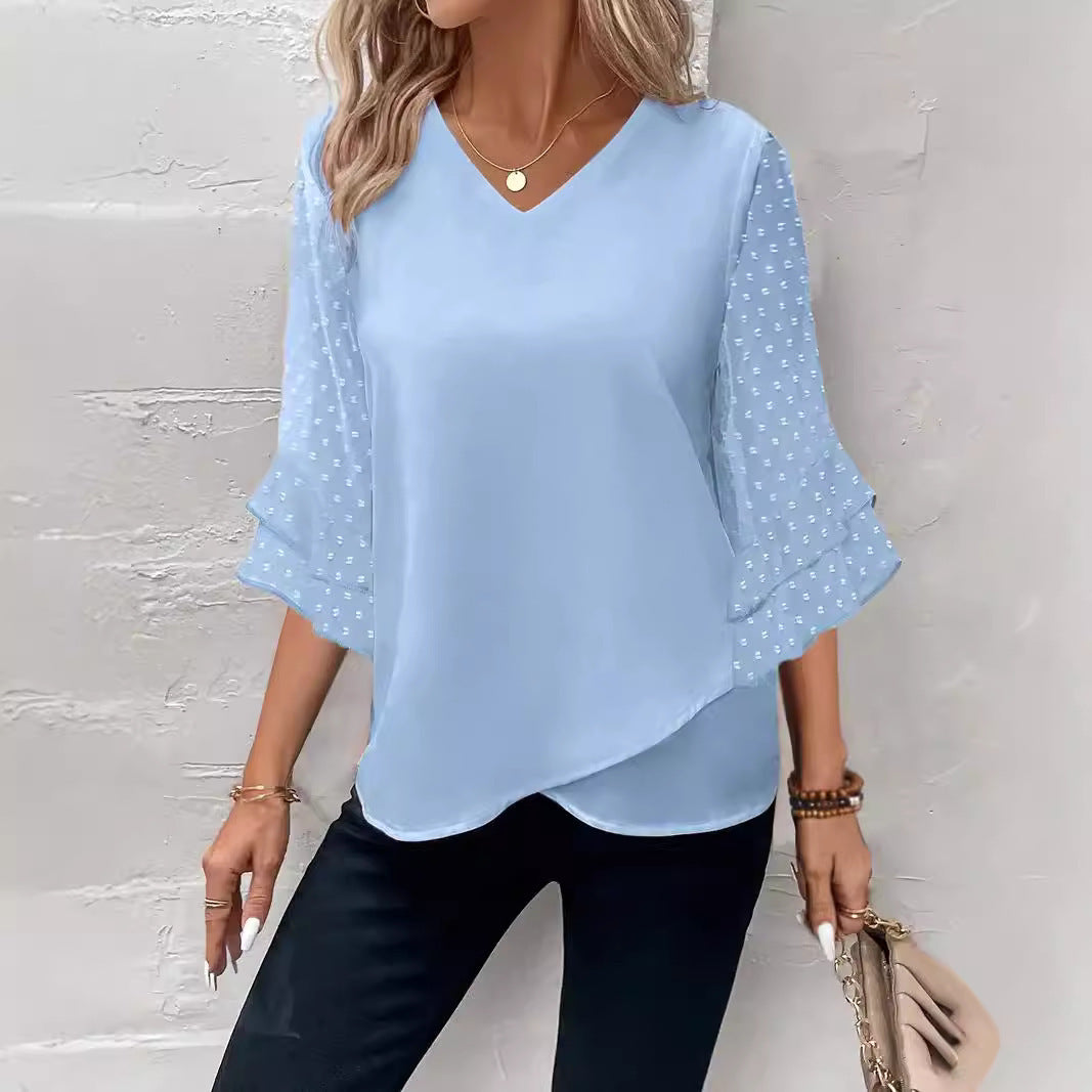Graceful And Fashionable Chiffon Thin Shawl Sleeve Long Sleeve