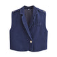 European And American Women's Clothing Denim Suit Vest Jacket Pants Suit