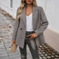 Lady Temperamental Commuter Contrast Color Lapels Button Suit Jacket