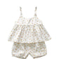 Summer Children's Wear Girls' Skirt Set Small  Sleeveless Tops Shorts