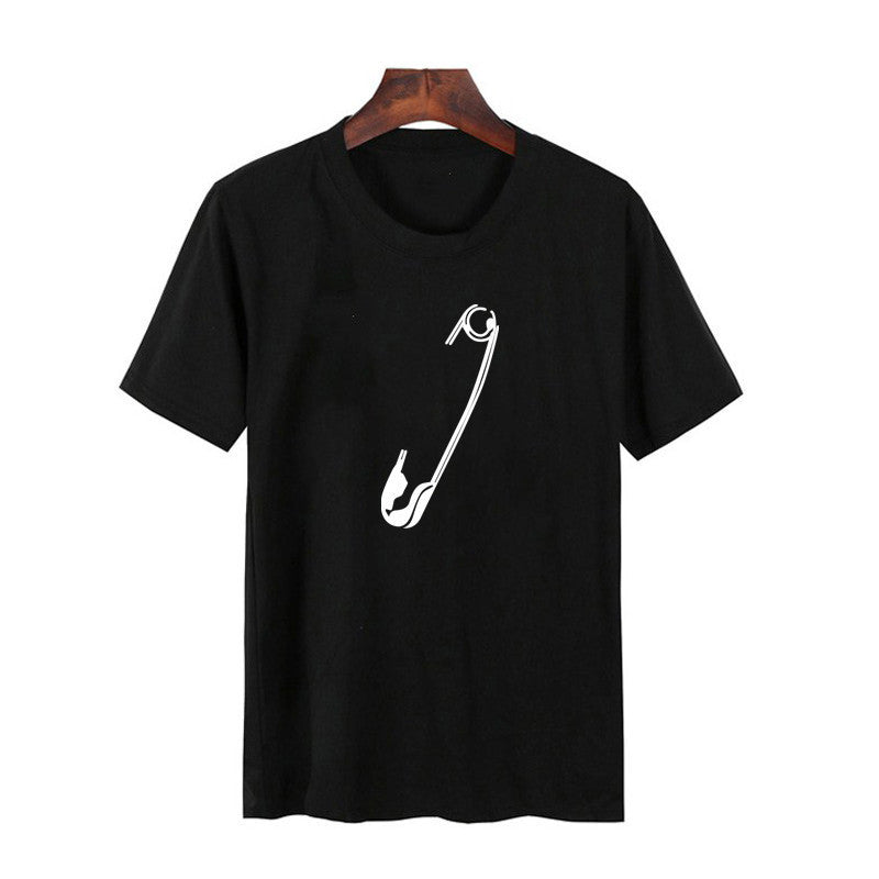 T-shirt Saint-Valentin à manches courtes avec imprimé couple cadenas