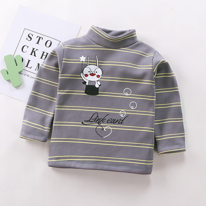 Plus fleece long sleeve high neck t-shirt
