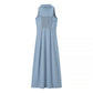 European And American Style Halter Waist-tight French Tea Break Button Denim Long Skirts