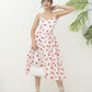 Robe douce en maille floquée pêche cœur exquise de Niche