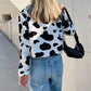 Cow fur warm short jacket