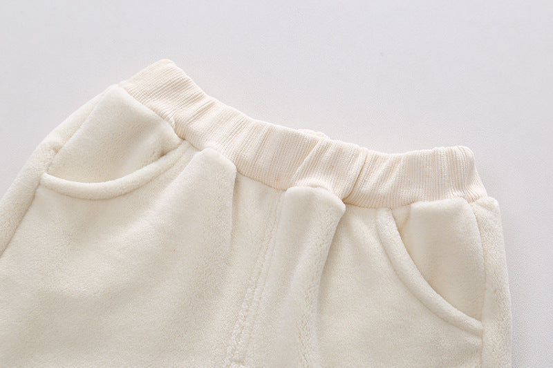 Boys' Autumn And Winter Plush Sweater Set