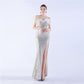 Robe de soirée haut de gamme en plumes d'autruche, rétractable, pliable et froissée
