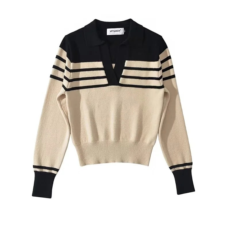 Pull en tricot à manches longues pour femme