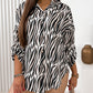 Women's Printing Rolled Sleeves Loose Casual Shirt