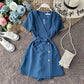 Summer seaside vacation V-neck short-sleeved jumpsuit