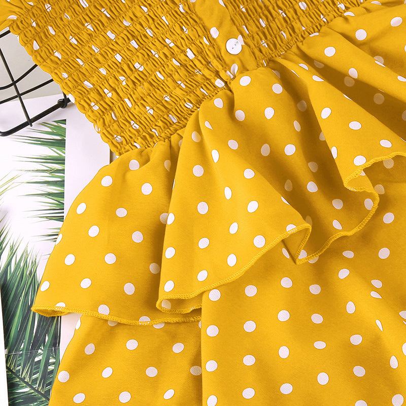 European and American Girls Western Style Polka Dot Dress