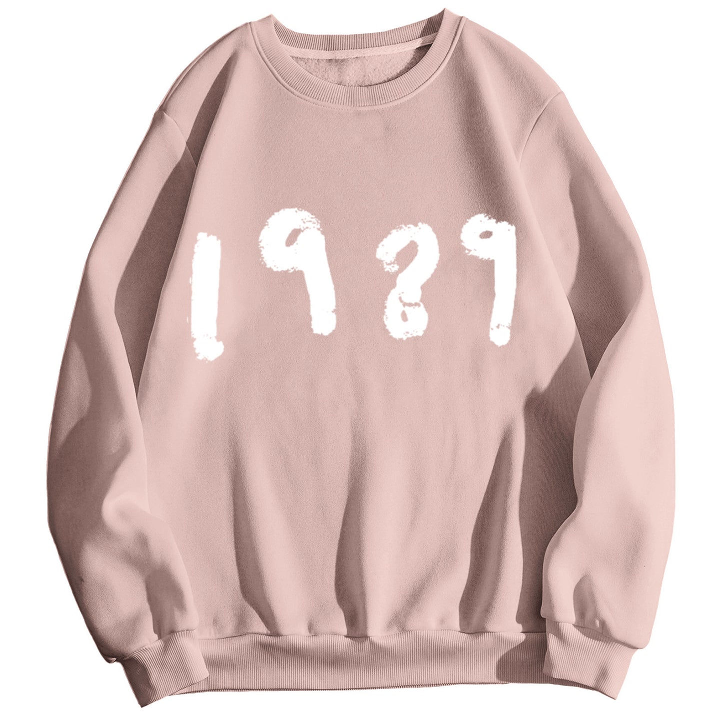 Pull décontracté à manches longues et col rond, style 1989