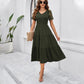 Independent Station Cross-border Foreign Trade Temperament Short Sleeve V-neck Dress
