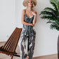 Pantalon large une pièce à bretelles pour femme