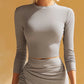Stylish And Casual Grey Cotton Top And Split Skirt Set