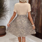 Women's Round Neck Short Sleeve Floral Mini Dress