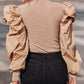 Puff Sleeve Patchwork Top Women