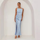 Solid Color Backless Slit Mid-length Sleeveless Sling Dress