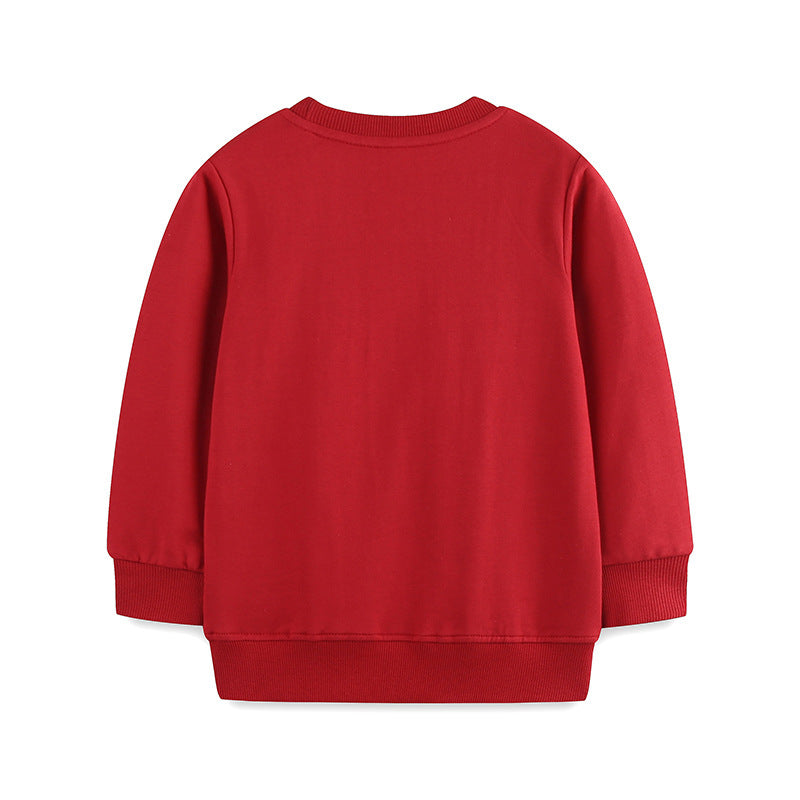 Pull en coton tricoté à col rond pour enfants, modèles d'automne, broderie de dessin animé