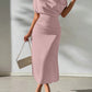 Womens Stylish Casual Off-shoulder Pleated Dress