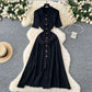 Women's French-style Single-breasted Knitted Dress Sweater