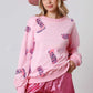 Women's Valentine's Day Sequined Long-sleeved Sweater