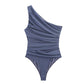 Fashion Hot Girl Asymmetric Fold Jumpsuit