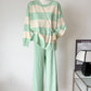 Sweater Patchwork Stripes Round Neck Fashion Loose