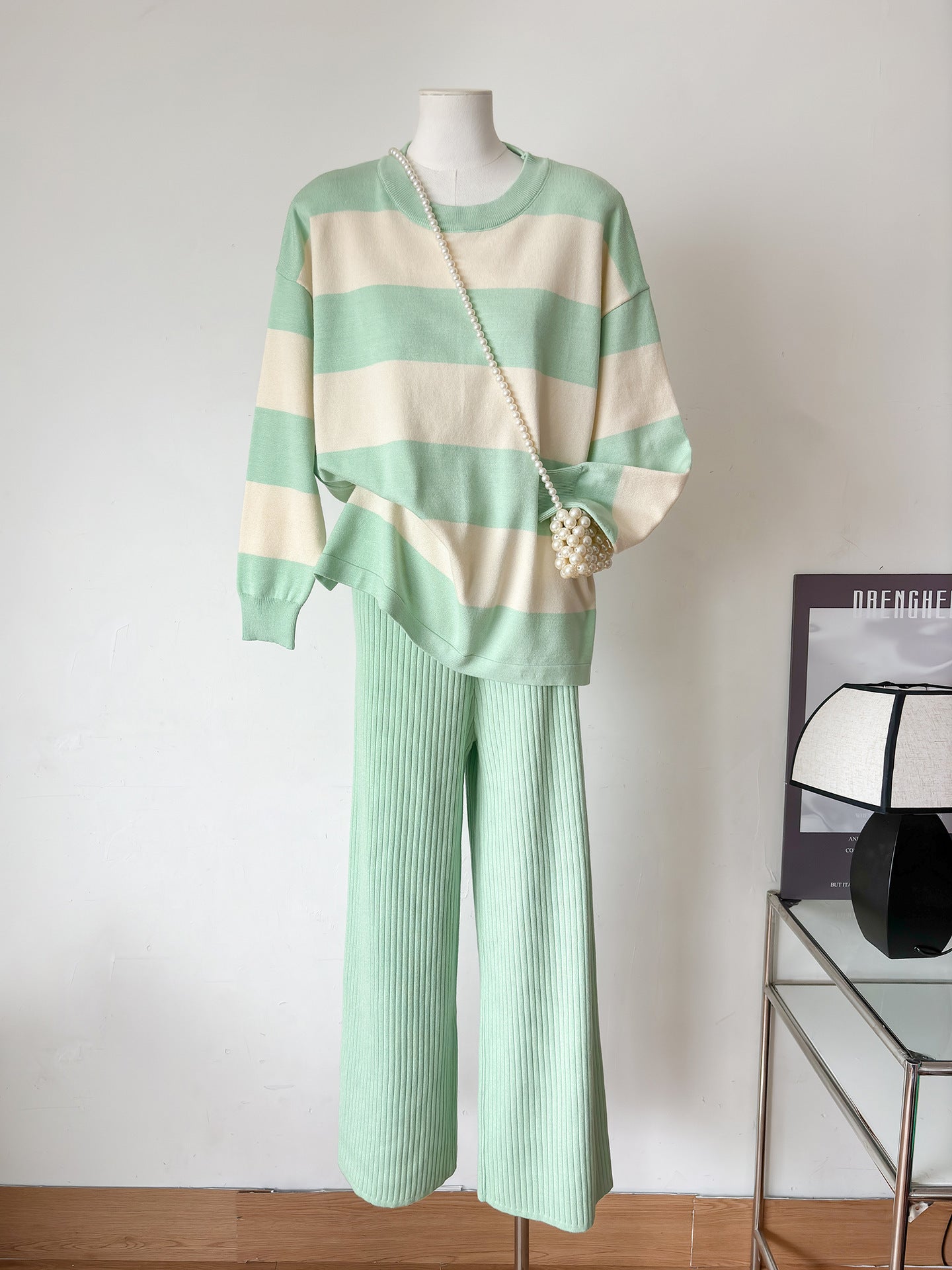 Sweater Patchwork Stripes Round Neck Fashion Loose