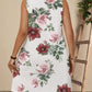 Robe à manches courtes et imprimé végétal pour femme, jupe patchwork à contraste de couleurs
