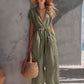 Retro Casual Resort-style V-neck Jumpsuit