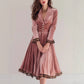 Velvet Paneled Lace Maxi Dress