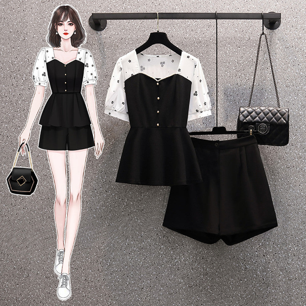 Splicing Plus Size Women's Fashion Simple Fake Two Pieces