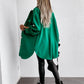 Mid-Length Shirt Jacket With Sleeve-Pull Button Decoration
