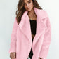 Plush Lapel Woolen Coat Women