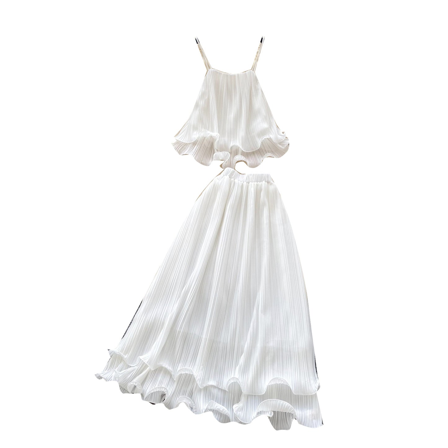 Fairy Holiday Set Camisole Top High-Waisted Ruffle-Pleated Skirt