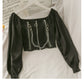 French Niche Design Chain Decoration Short Shirt